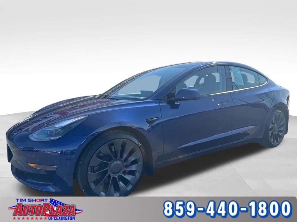 Deep Blue Metallic 2023 Tesla Model 3 Performance AWD Sedan All-Wheel Drive 1-Speed Automatic