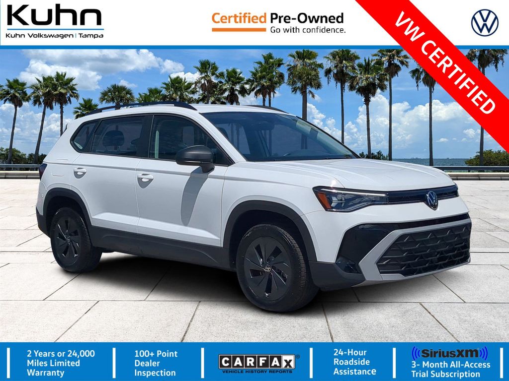 Pure White 2025 Volkswagen Taos S FWD SUV / Crossover Front-Wheel Drive 8-Speed Automatic