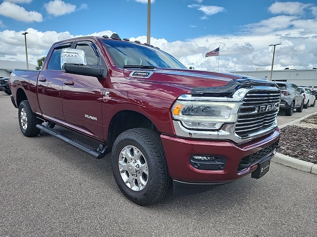 Delmonico Red Pearlcoat 2023 RAM 2500 Laramie Crew Cab 4WD Pickup Truck Four-Wheel Drive 6-Speed Automatic