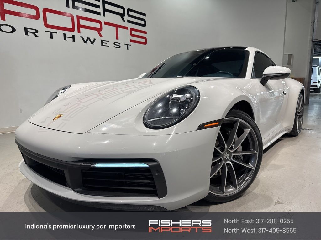 Gray 2021 Porsche 911 Coupe Rear-Wheel Drive 8-Speed Automatic