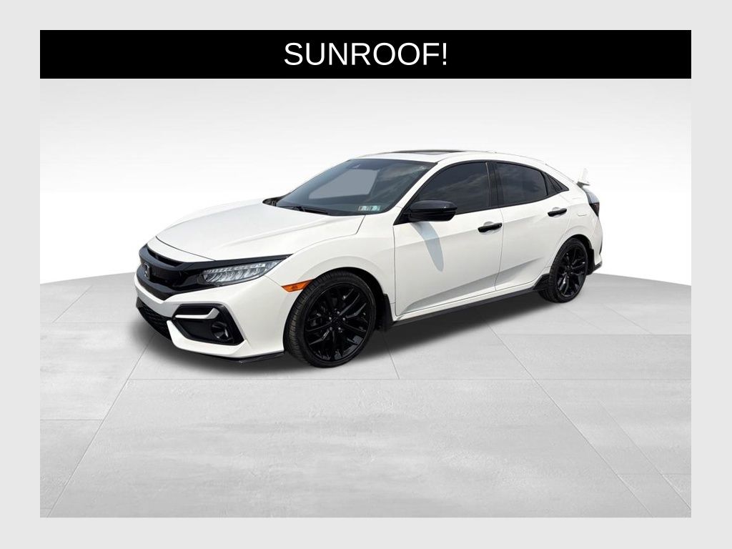 Platinum White Pearl 2021 Honda Civic Hatchback Hatchback Front-Wheel Drive Continuously Variable Transmission