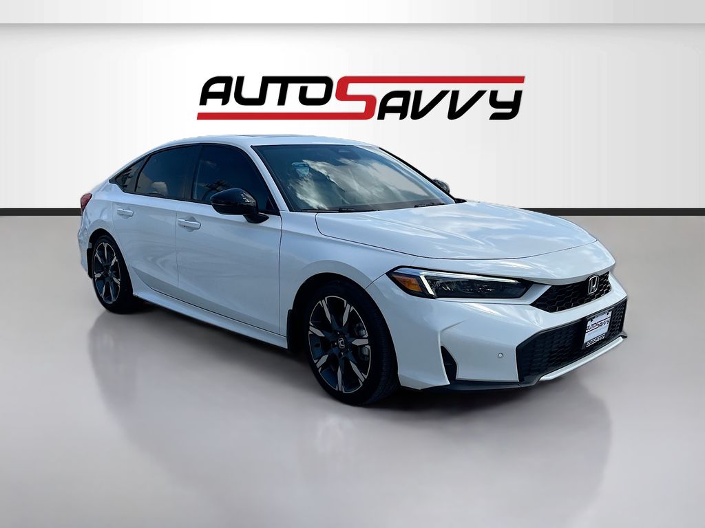 2025 Honda Civic Hybrid Sport Touring White at AutoSavvy Houston Northwest