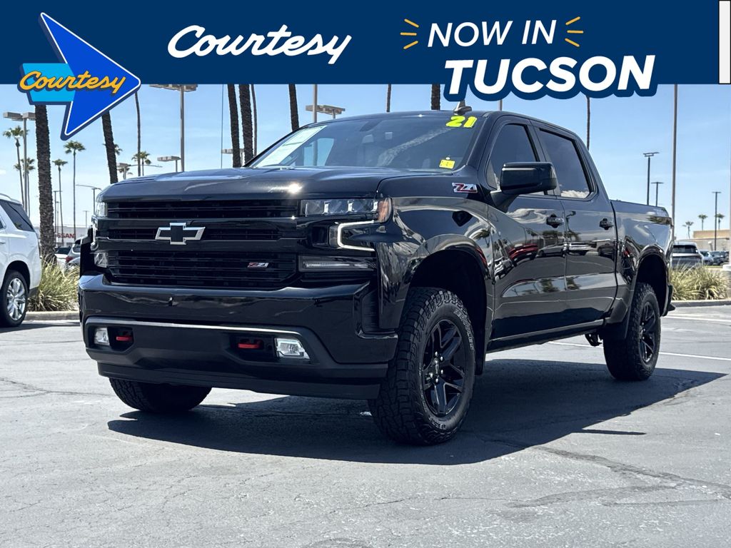 Black 2021 Chevrolet Silverado 1500 Pickup Truck Four-Wheel Drive Automatic
