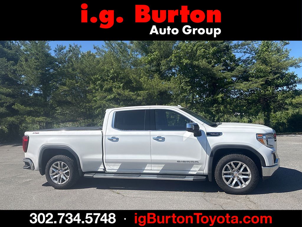 White Frost 2019 GMC Sierra 1500 SLT Crew Cab 4WD Pickup Truck Four-Wheel Drive 8-Speed Automatic