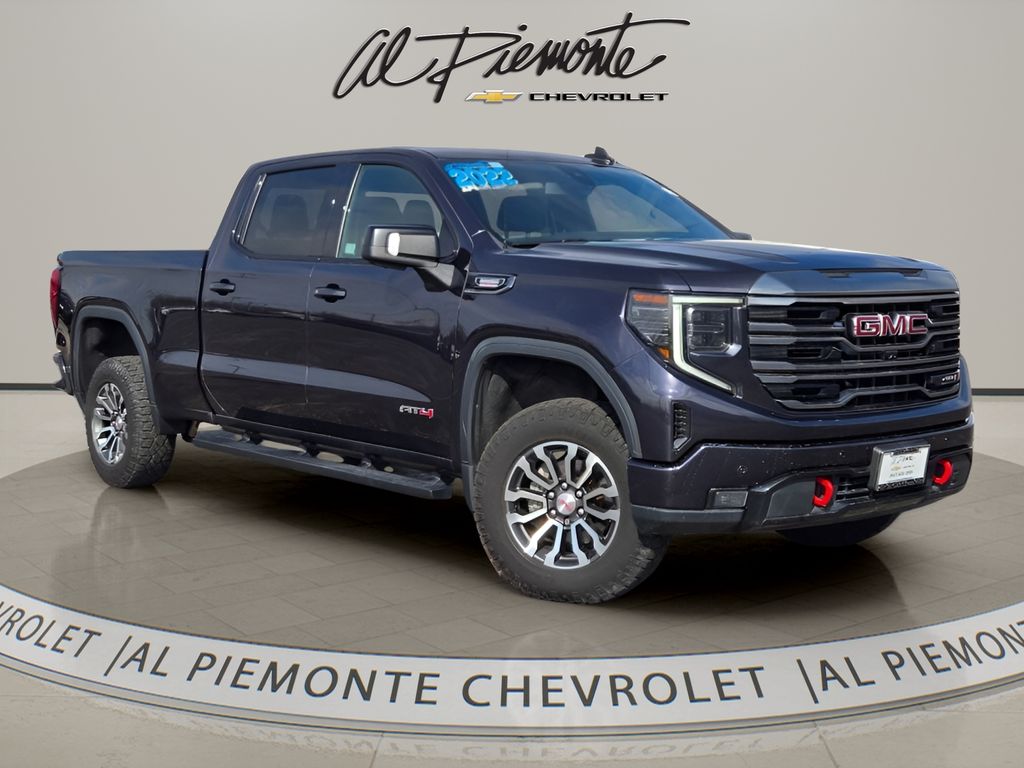 Gray 2022 GMC Sierra 1500 AT4 Crew Cab 4WD Pickup Truck Four-Wheel Drive Automatic