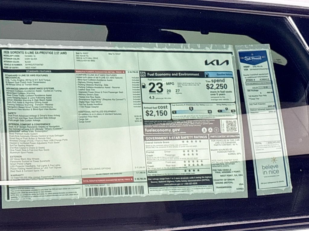 2026 Kia Sorento X-Line SX Prestige