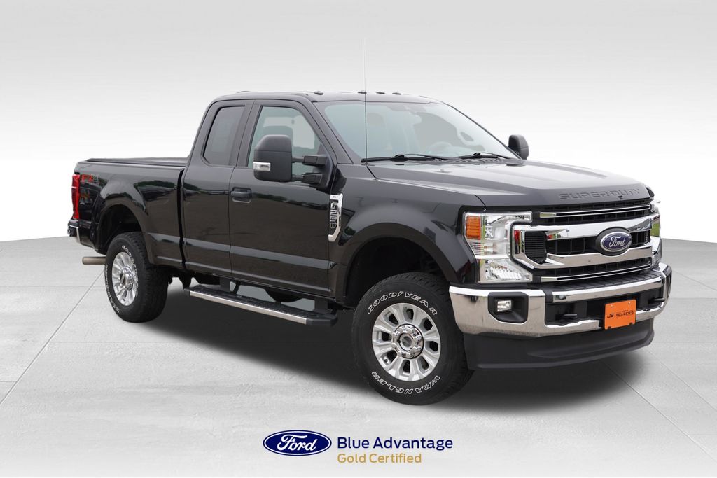 Agate Black Metallic 2021 Ford F-250 Super Duty XLT SuperCab 4WD Pickup Truck Four-Wheel Drive 6-Speed Automatic