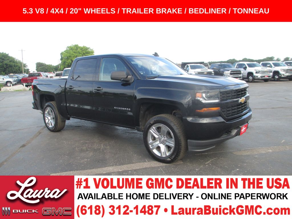 Black 2018 Chevrolet Silverado 1500 Pickup Truck Four-Wheel Drive 6-Speed Automatic Overdrive