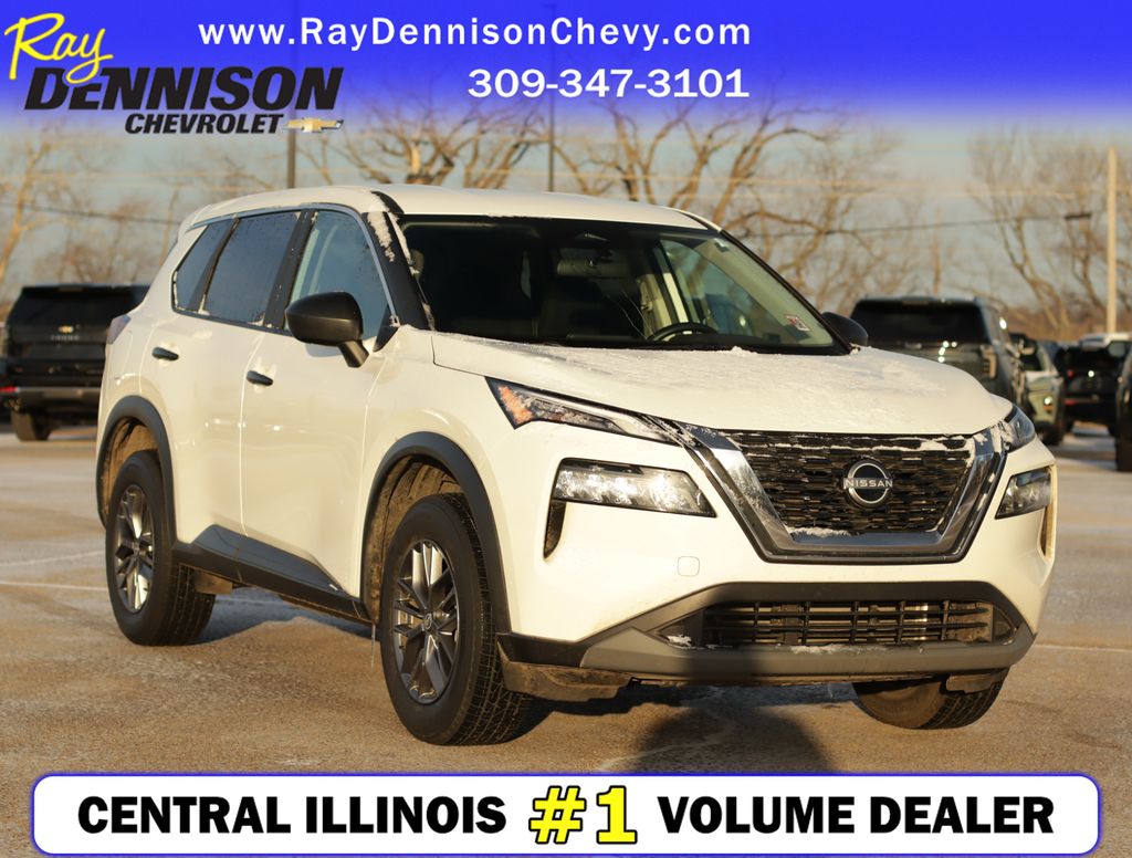 Glacier White 2023 Nissan Rogue S AWD SUV / Crossover All-Wheel Drive Continuously Variable Transmission