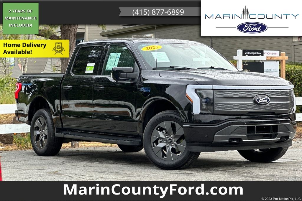 Agate Black Metallic 2025 Ford F-150 Lightning Lariat SuperCrew AWD Pickup Truck All-Wheel Drive Automatic