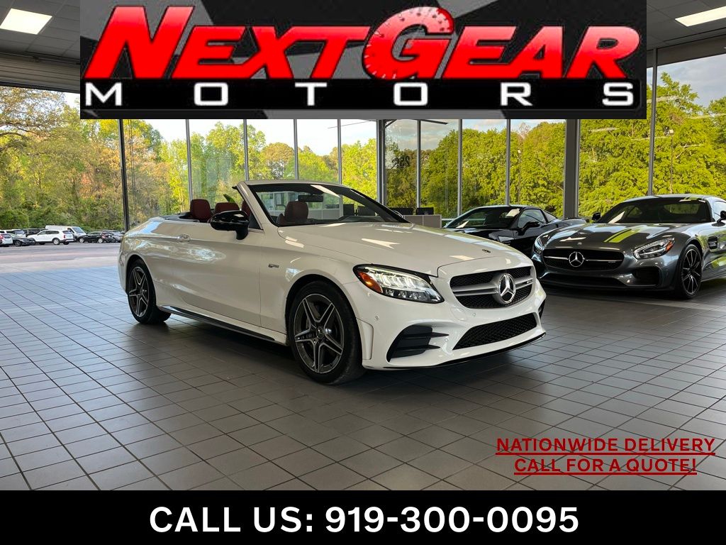 White 2021 Mercedes-Benz C-Class AMG C 43 Cabriolet 4MATIC Convertible All-Wheel Drive 9-Speed Automatic