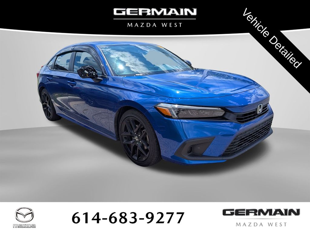 Aegean Blue Metallic 2023 Honda Civic Sedan Front-Wheel Drive Continuously Variable Transmission