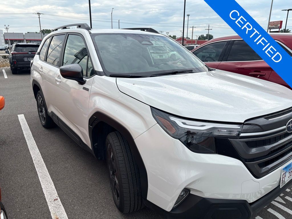 Crystal White Pearl 2025 Subaru Forester Hybrid SUV / Crossover All-Wheel Drive Continuously Variable Transmission
