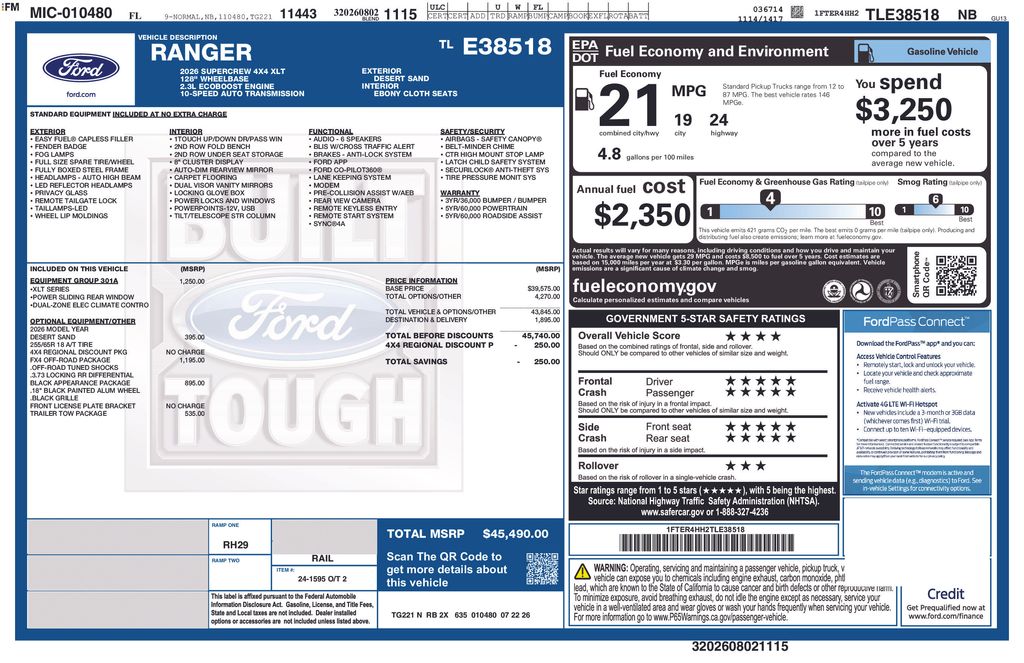 New 2026 Beige Ford XLT image 3