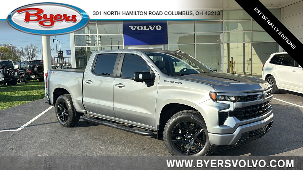 Sterling Gray Metallic 2023 Chevrolet Silverado 1500 RST Crew Cab 4WD Pickup Truck Four-Wheel Drive Automatic