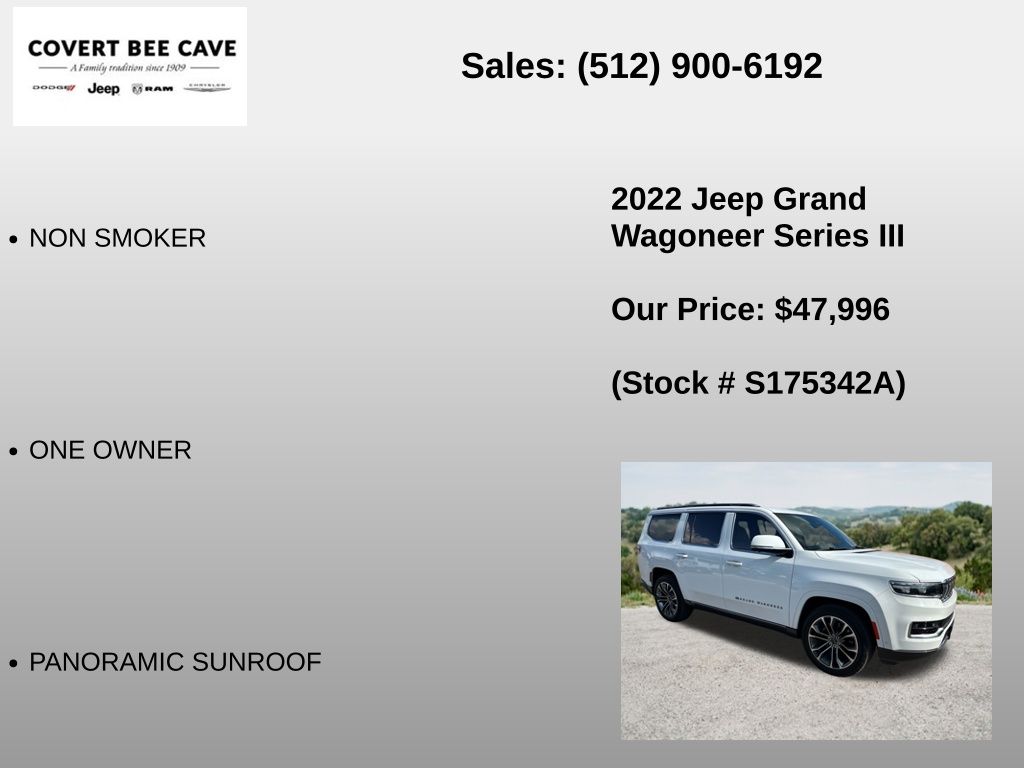 Used Car 2022 Jeep Grand Wagoneer  Series Iii For Sale Under $50,000 In Austin, Texas