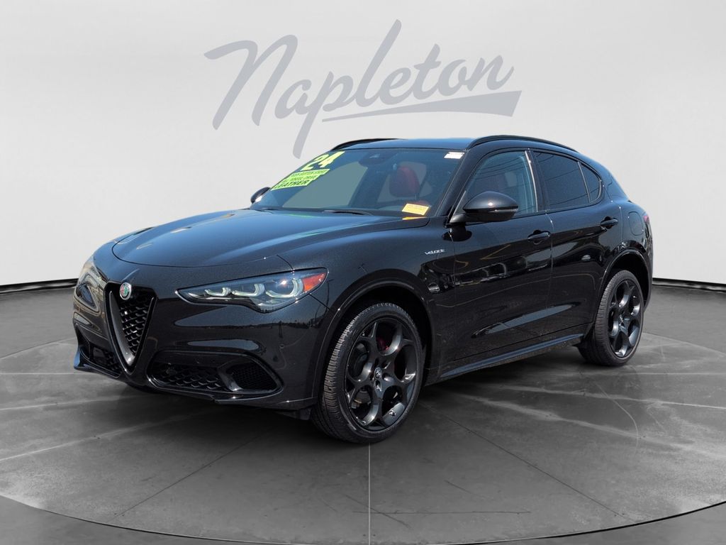 Vulcano Black Metallic 2024 Alfa Romeo Stelvio SUV / Crossover All-Wheel Drive 8-Speed Automatic