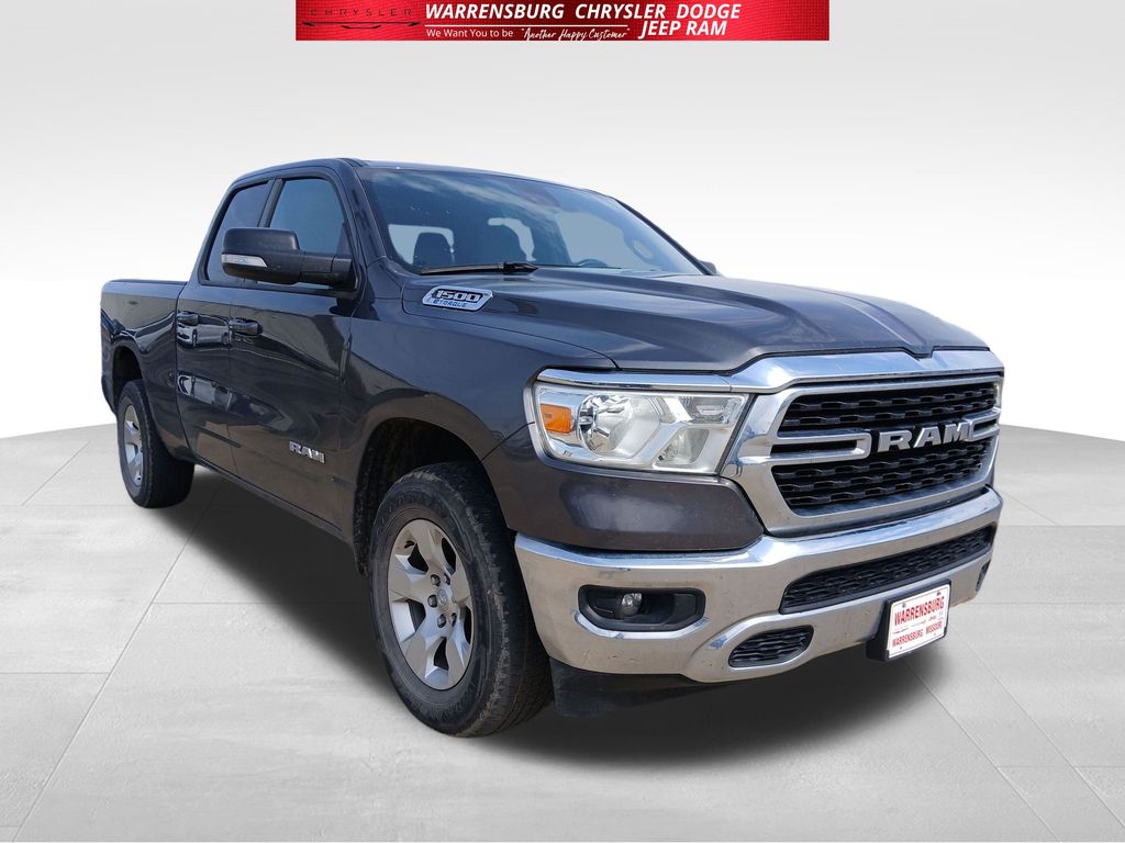 Gray (Granite Crystal Metallic Clearcoat) 2022 RAM 1500 Big Horn Quad Cab 4WD Pickup Truck Four-Wheel Drive 8-Speed Automatic