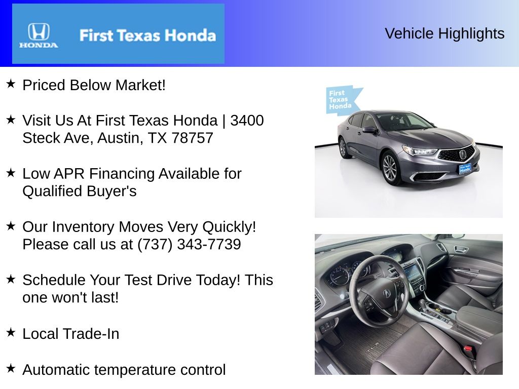 Used Car 2020 Acura Tlx  2.4l For Sale Under $30,000 In Austin, Texas