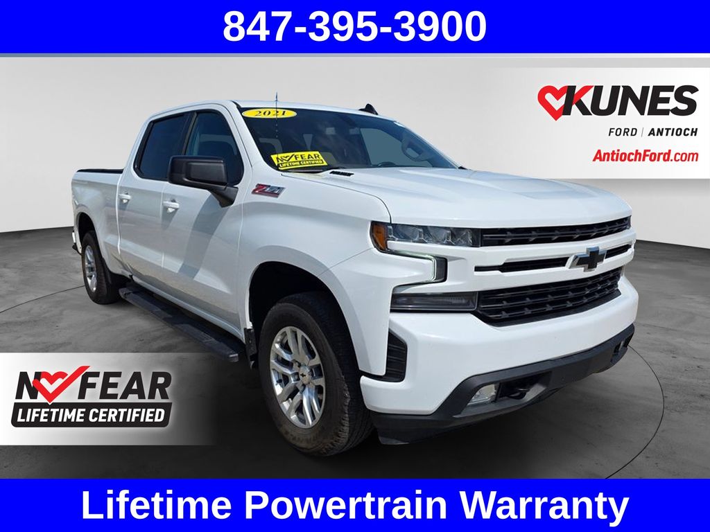 Summit White 2021 Chevrolet Silverado 1500 Pickup Truck Four-Wheel Drive Automatic