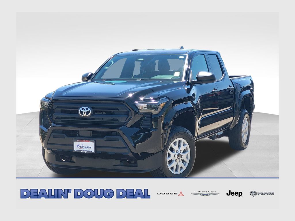 Black 2024 Toyota Tacoma Pickup Truck Four-Wheel Drive 6-Speed Manual