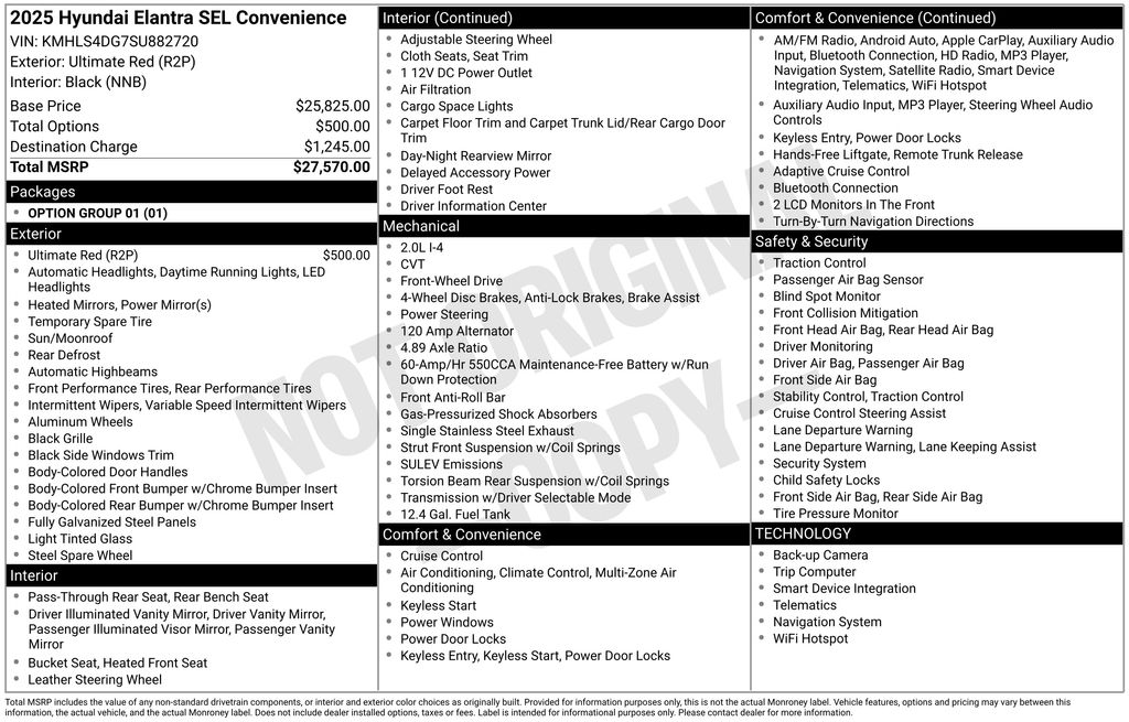 Used 2025 Red Hyundai SEL Convenience image 28