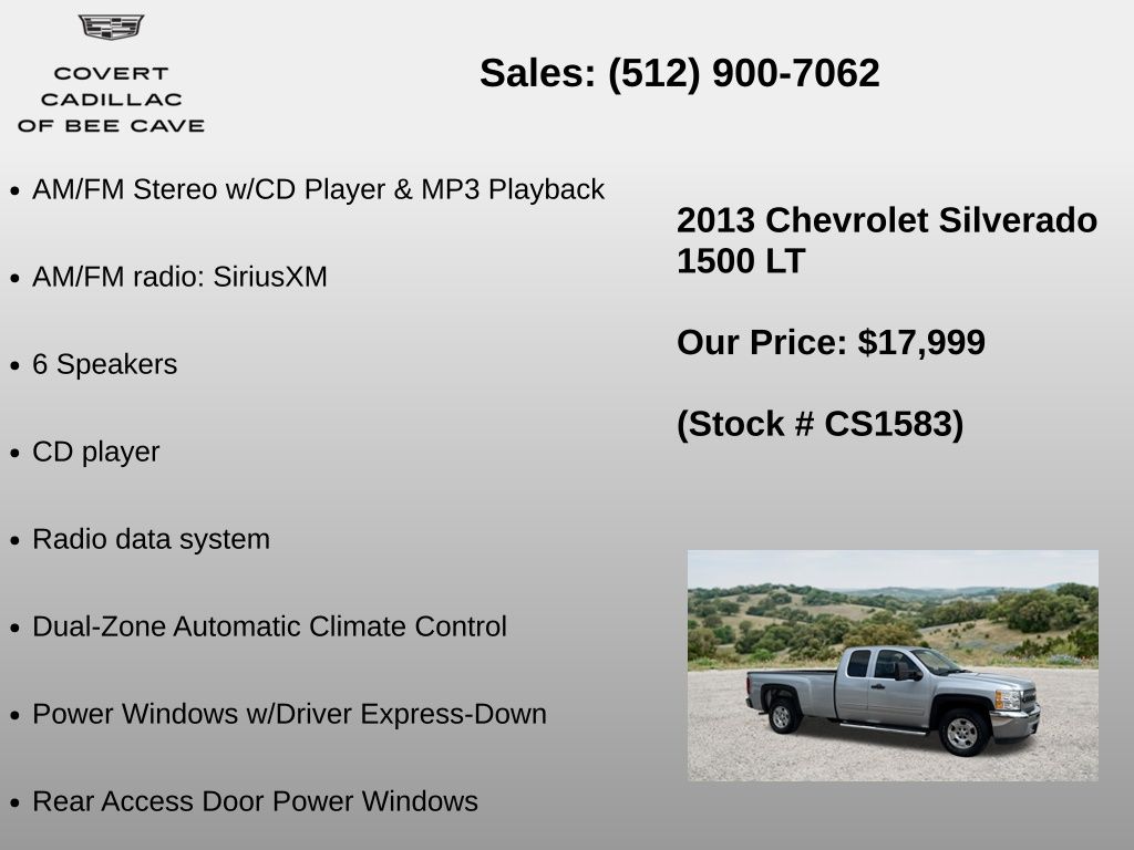 Used Car 2013 Chevrolet Silverado 1500  Lt For Sale Under $20,000 In Austin, Texas