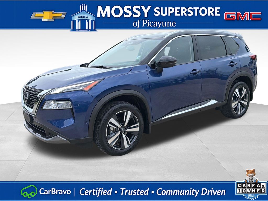Caspian Blue Metallic/Super Black 2023 Nissan Rogue SUV / Crossover Front-Wheel Drive Continuously Variable Transmission