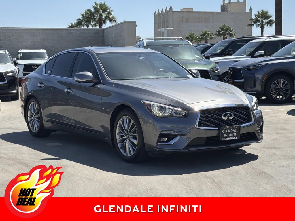 Gray (Graphite Shadow) 2023 INFINITI Q50 Sedan Rear-Wheel Drive 7-Speed Automatic Overdrive