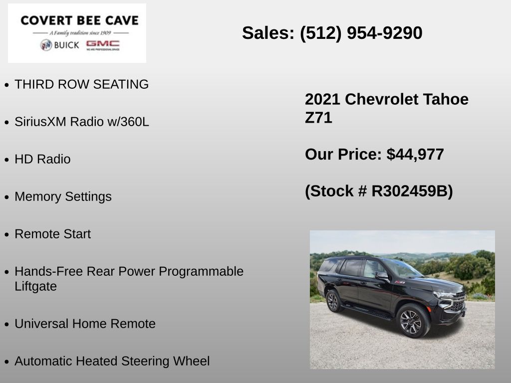 Used Car 2021 Chevrolet Tahoe  Z71 For Sale Under $50,000 In Austin, Texas