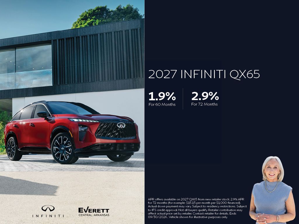 Radiant White/Black Obsidian 2027 INFINITI QX65 SUV / Crossover All-Wheel Drive 9-Speed Automatic