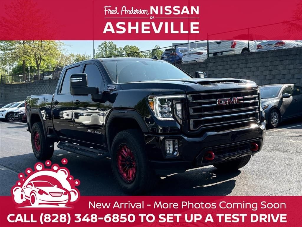 Black (Ebony Twilight Metallic) 2023 GMC Sierra 2500HD AT4 Crew Cab 4WD Pickup Truck Four-Wheel Drive Automatic