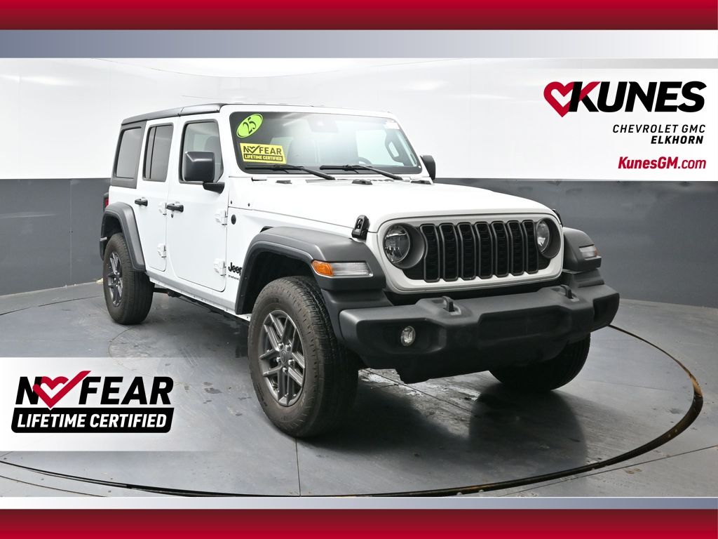 Bright White Clearcoat 2025 Jeep Wrangler Sport S 4-Door 4WD SUV / Crossover Four-Wheel Drive 8-Speed Automatic