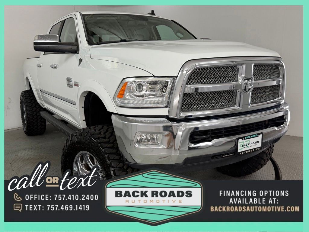 Bright White Clearcoat 2015 RAM 3500 Laramie Longhorn Crew Cab 4WD Pickup Truck Four-Wheel Drive 6-Speed Automatic