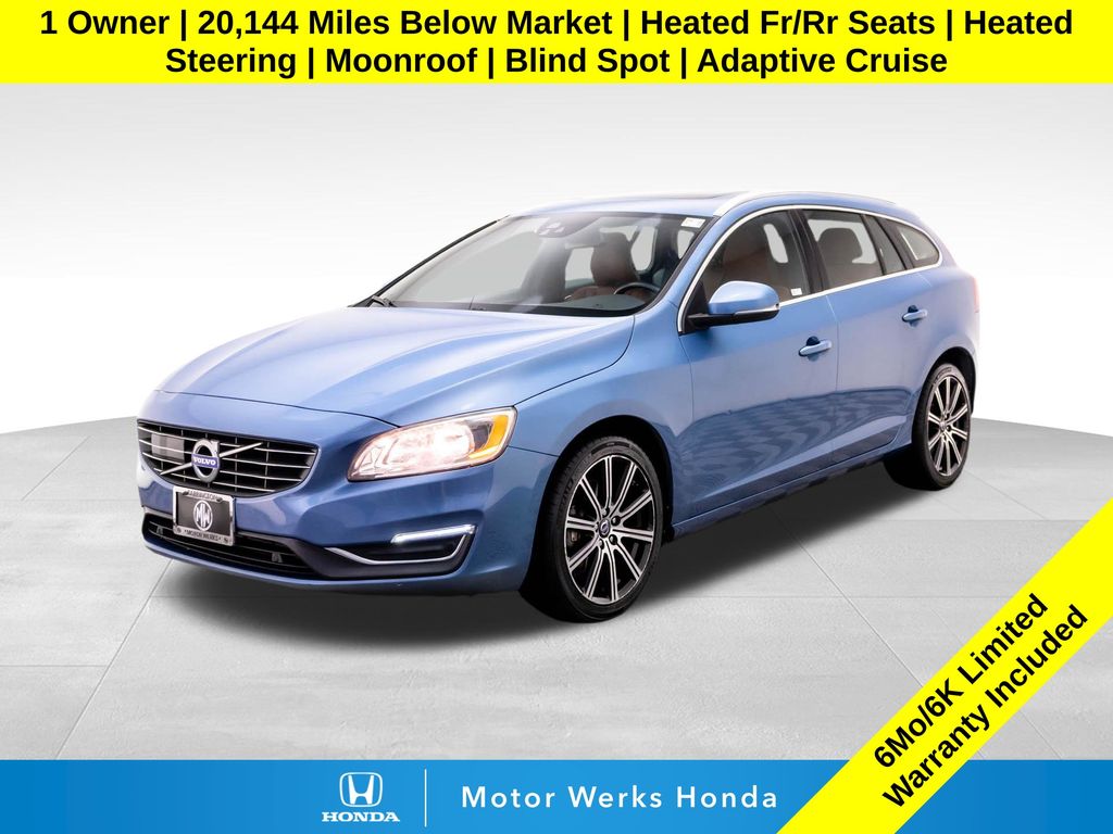 Power Blue Metallic 2015 Volvo V60 T5 Premier Plus AWD Wagon All-Wheel Drive 6-Speed Automatic