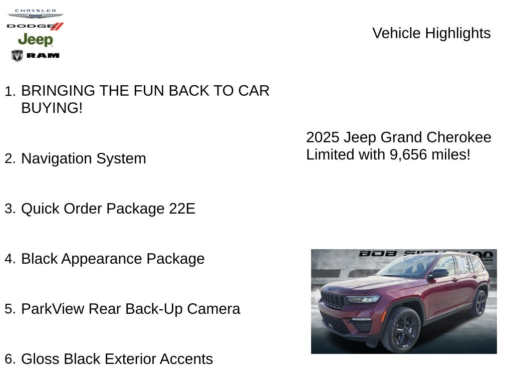 Used 2025 Jeep Grand Cherokee Limited with VIN 1C4RJHBG6SC341613 for sale in Kansas City