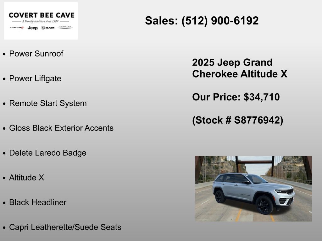 New Car 2025 Jeep Grand Cherokee  For Sale Under $35,000 In Austin, Texas