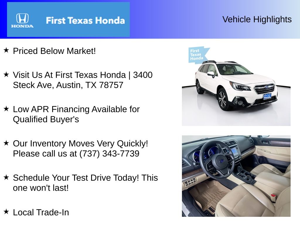 Used Car 2018 Subaru Outback  2.5i For Sale In Austin, Texas