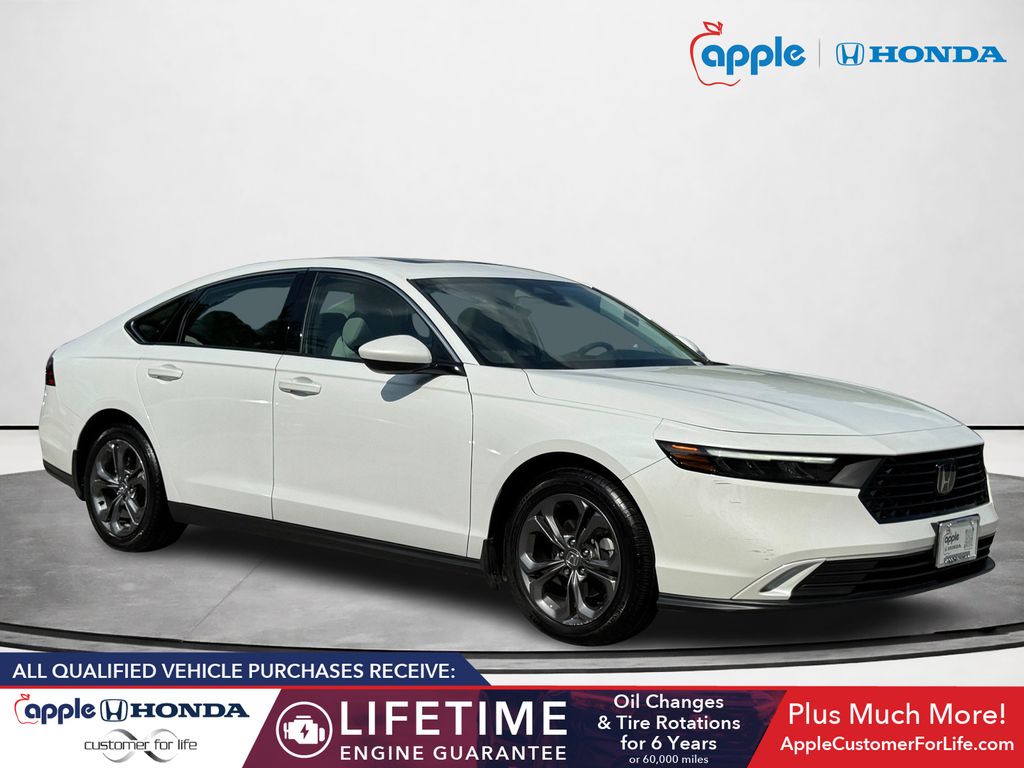 Platinum White 2023 Honda Accord Sedan Front-Wheel Drive Continuously Variable Transmission