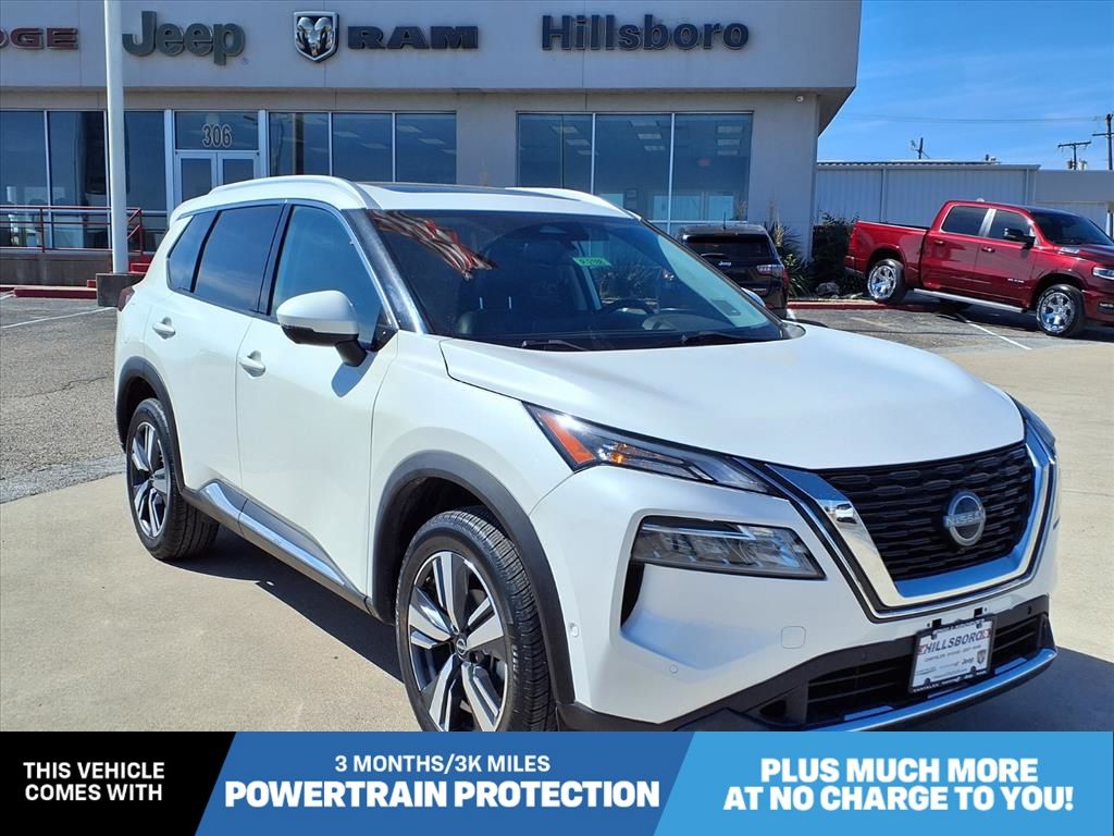 Pearl White Tricoat 2023 Nissan Rogue SUV / Crossover Front-Wheel Drive Continuously Variable Transmission