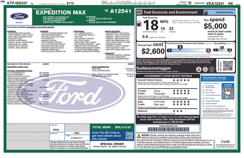 New 2027 Black Ford Platinum image 11