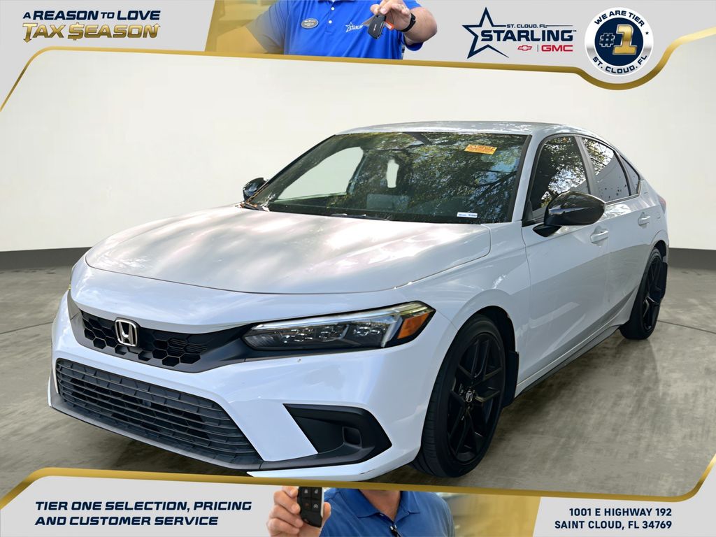 Platinum White Pearl 2024 Honda Civic Hatchback Sport FWD Hatchback Front-Wheel Drive Continuously Variable Transmission