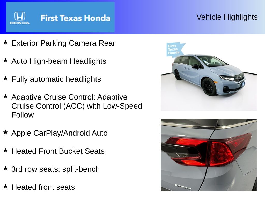 Used Car 2025 Honda Odyssey  Sport-l For Sale In Austin, Texas