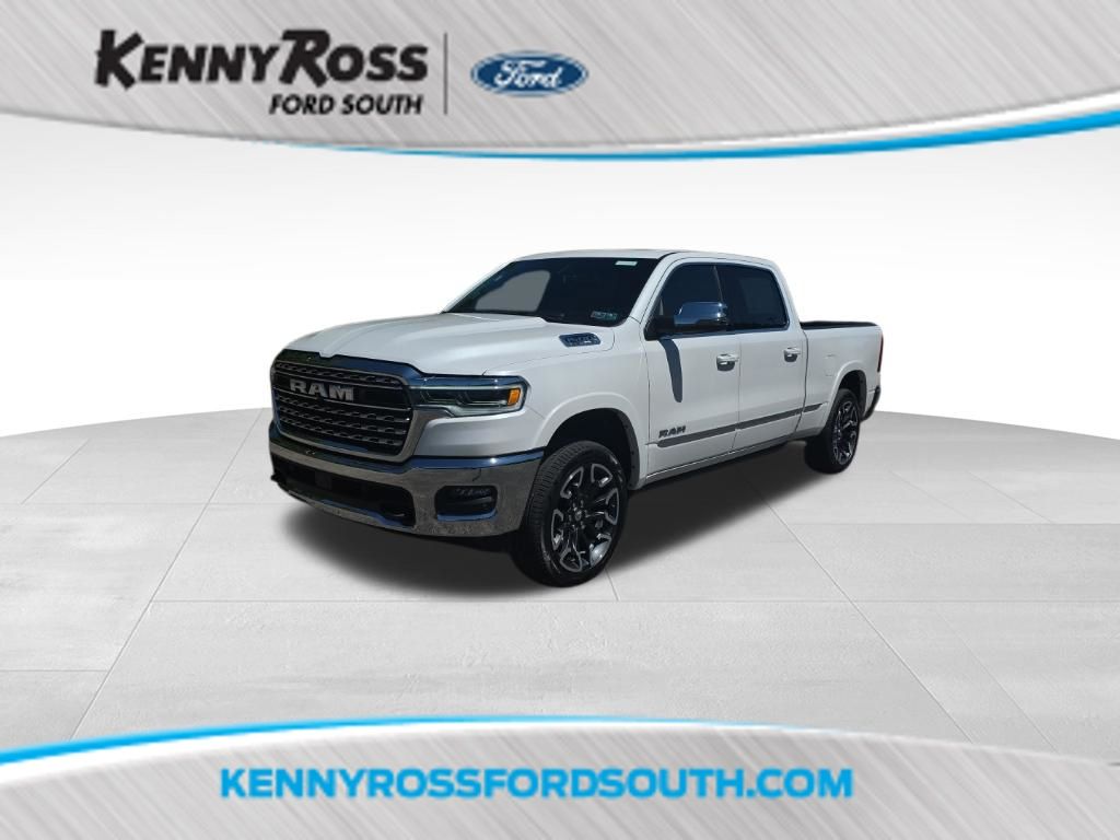 Ivory White Tri-Coat Pearlcoat 2025 RAM 1500 Pickup Truck Four-Wheel Drive 8-Speed Automatic