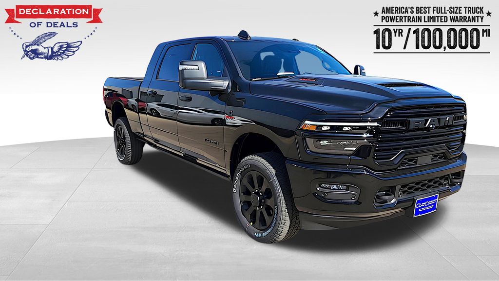 Diamond Black Crystal Pearlcoat 2026 RAM 2500 Laramie Mega Cab 4WD Pickup Truck Four-Wheel Drive 8-Speed Automatic