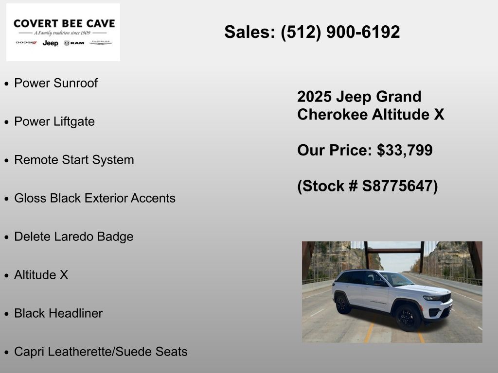 New Car 2025 Jeep Grand Cherokee  For Sale Under $35,000 In Austin, Texas