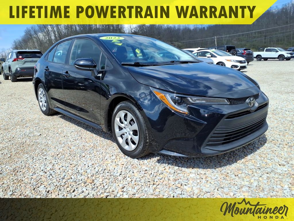 Midnight Black Metallic 2023 Toyota Corolla LE FWD Sedan Front-Wheel Drive Continuously Variable Transmission