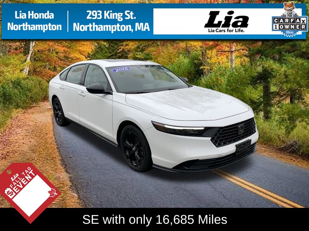 Platinum White Pearl 2025 Honda Accord Sedan Front-Wheel Drive Continuously Variable Transmission
