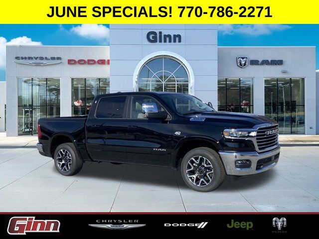 Diamond Black Crystal Pearlcoat 2026 RAM 1500 Laramie Crew Cab 4WD Pickup Truck Four-Wheel Drive 8-Speed Automatic