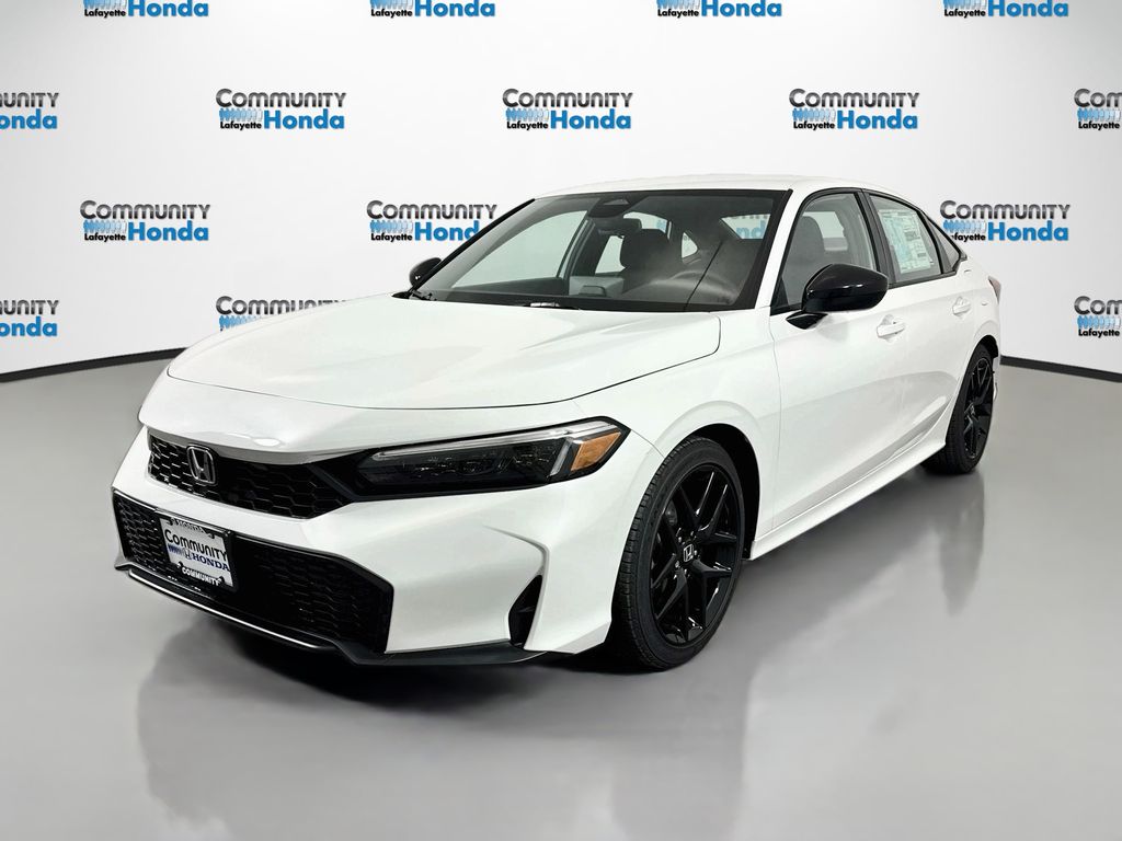 Platinum White Pearl 2026 Honda Civic Sedan Front-Wheel Drive Continuously Variable Transmission